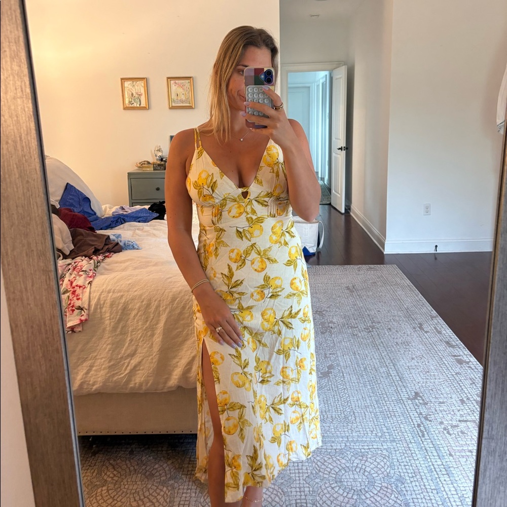 Urban Outfitters lemon midi dress